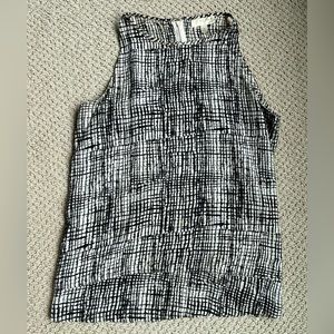 Black White Blouse Tank